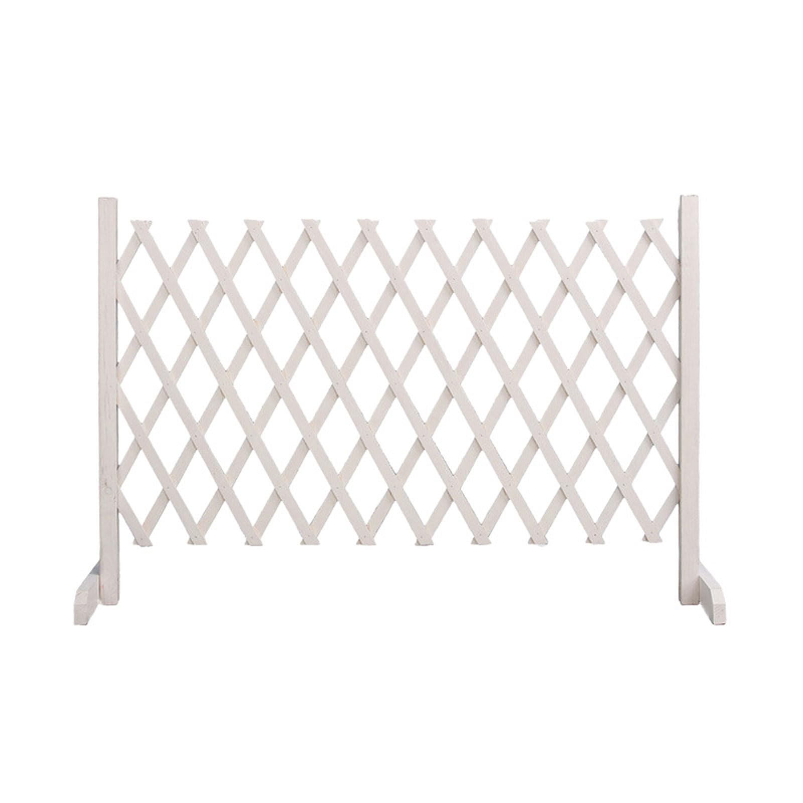Expandable Wooden Lattice Fence Instant,Pet Gate Retractable Expanding Fences Barrier Section Partition,Decorative Fence Trellis for Home Indoor Outdoor (White,33 * 90CM)