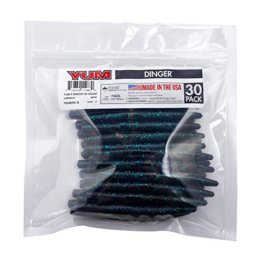 Yum Dinger leurre souple lot de 30 à coulage lent pour optimiser vos montages wacky