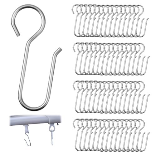 60 Stück S-förmige Gardinenhaken Metall, 35 mm Lange, Silber...