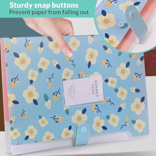 Image of Corslet Expanding Floral File Folder Organizer with 6 Pockets, A4 Document Holder for Office & Home Use, Durable File Folder for Paper Storage