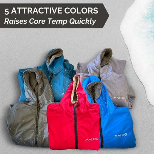 Malo'o Adult Long Sleeve Sherpa Lined Surf Parka-Waterproof and Windproof-Changing Robe - Swim Parka - 2 Sizes…2