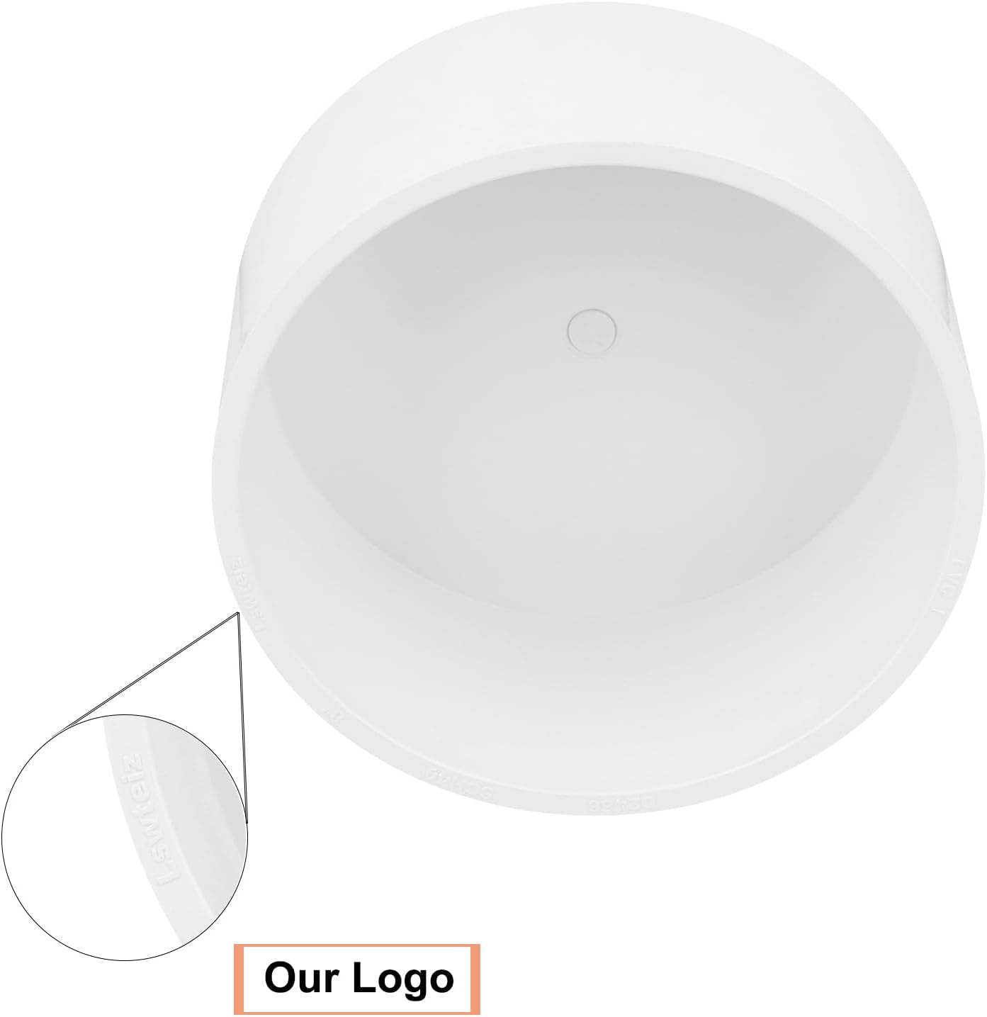 8" PVC Pipe End Cap Fitting Schedule 40 Furniture Grade 8" PVC Pipe Plug Adapter for Build Furniture DIY Garden Shelf, White