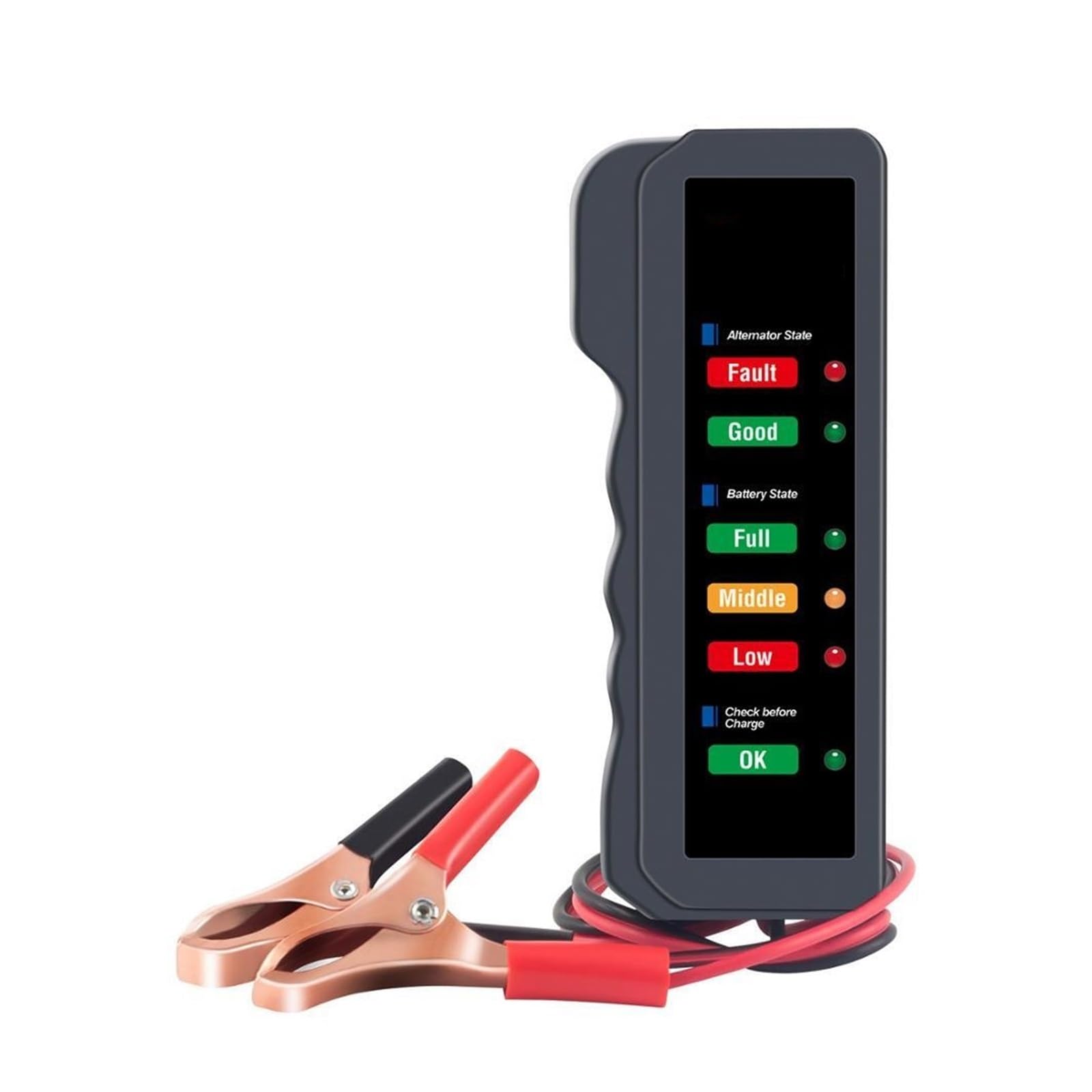Cyfrowy Tester Akumulatora Samochodowego 12 V Alternator 6 Diod LED Wyświetlacz Auto Narzędzia Diagnostyczne(Size:BM310 battery tester)