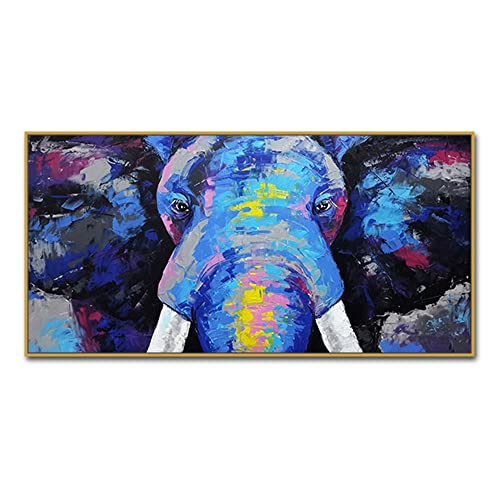 Toile éléphant bleu moderne pour décoration murale de salon et bureau élégant
