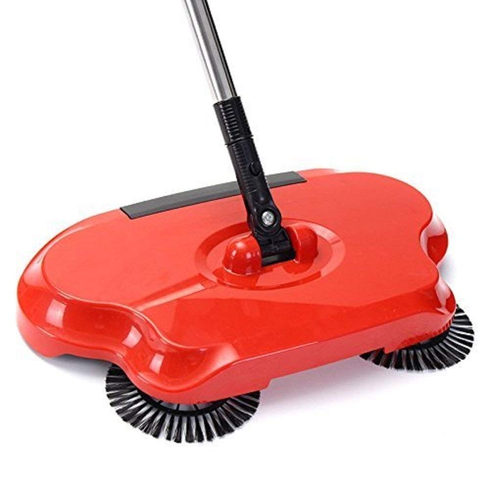 FIZLOZ Easy Use Auto Spin Hand Push Sweeping Broom Floor Dust Cleaning Sweeper Cleaner Mop Tool (Large, Colour May Vary)