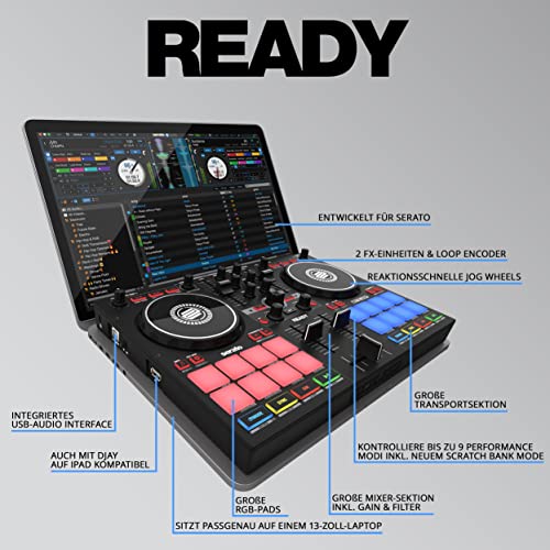 Reloop Ready - Kompakter 2-Deck-DJ-Controller für Serato DJ Lite (inklusive) & DJ Pro,16 große RGB-Pads, 9 Leistungsmodi… - Image 5