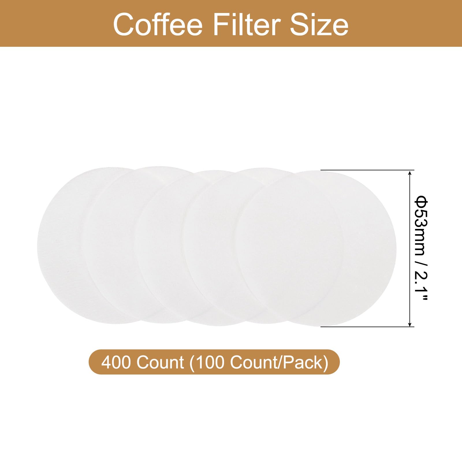 uxcell 400 Count 2.1" Round Coffee Filters - Image 2