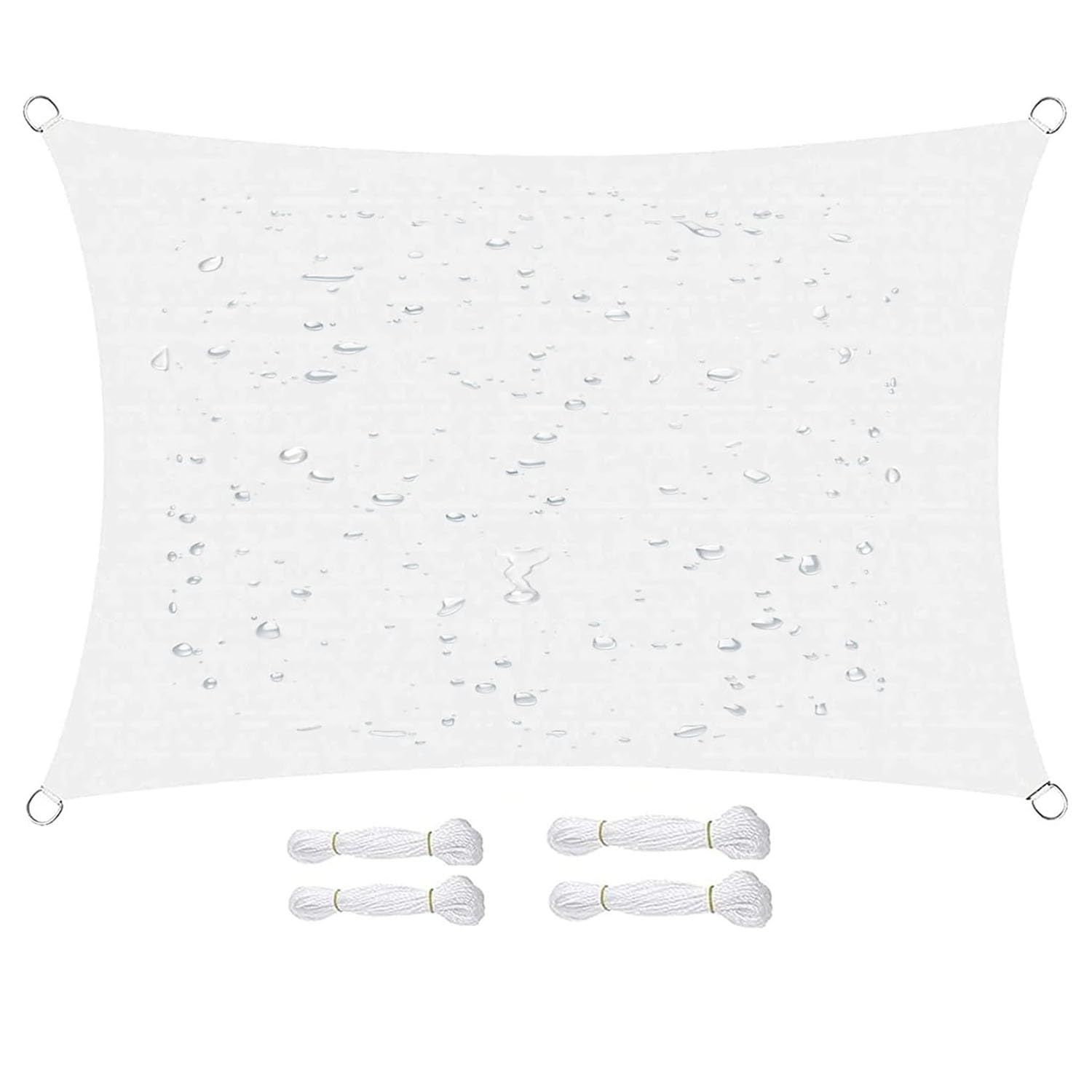 Voile d'ombrage d'extérieur étanche blanc 4,9x4,9m pour terrasse