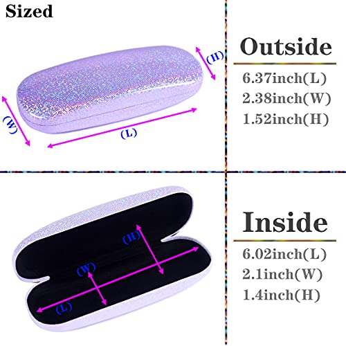 Adbgv 3Pcs Unisex Hard Shell Glasses Case, Glasses Protector Case, Sunglasses Cases With Cleaning Cloth, Fixed Non-Slip Cord #TOP1
