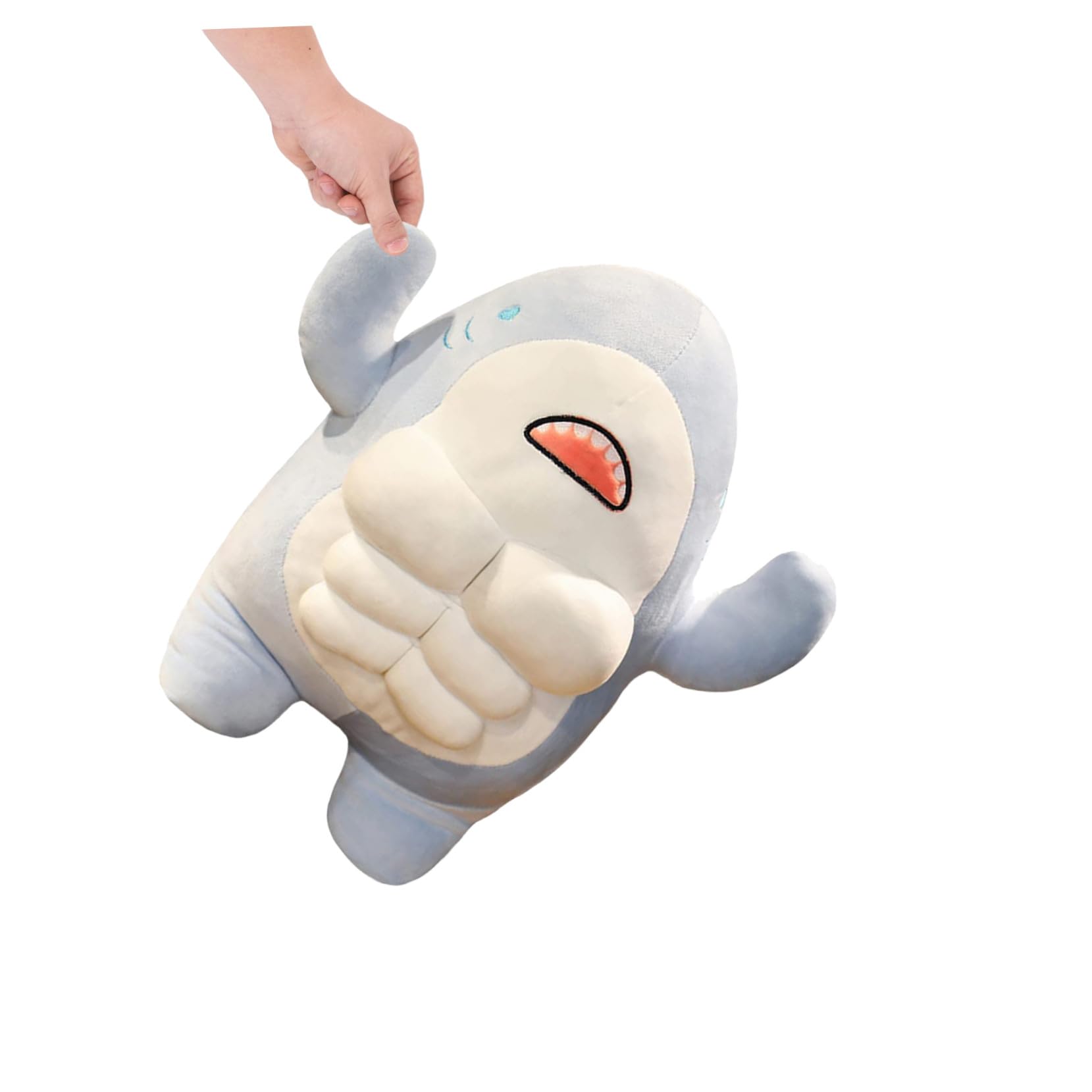 Muñeco de Tiburón de Peluche Azul 40cm, Suave y Adorable | Relleno de Algodón Pp, para Mesa y Estantería, Portátil Diseño Sencillo