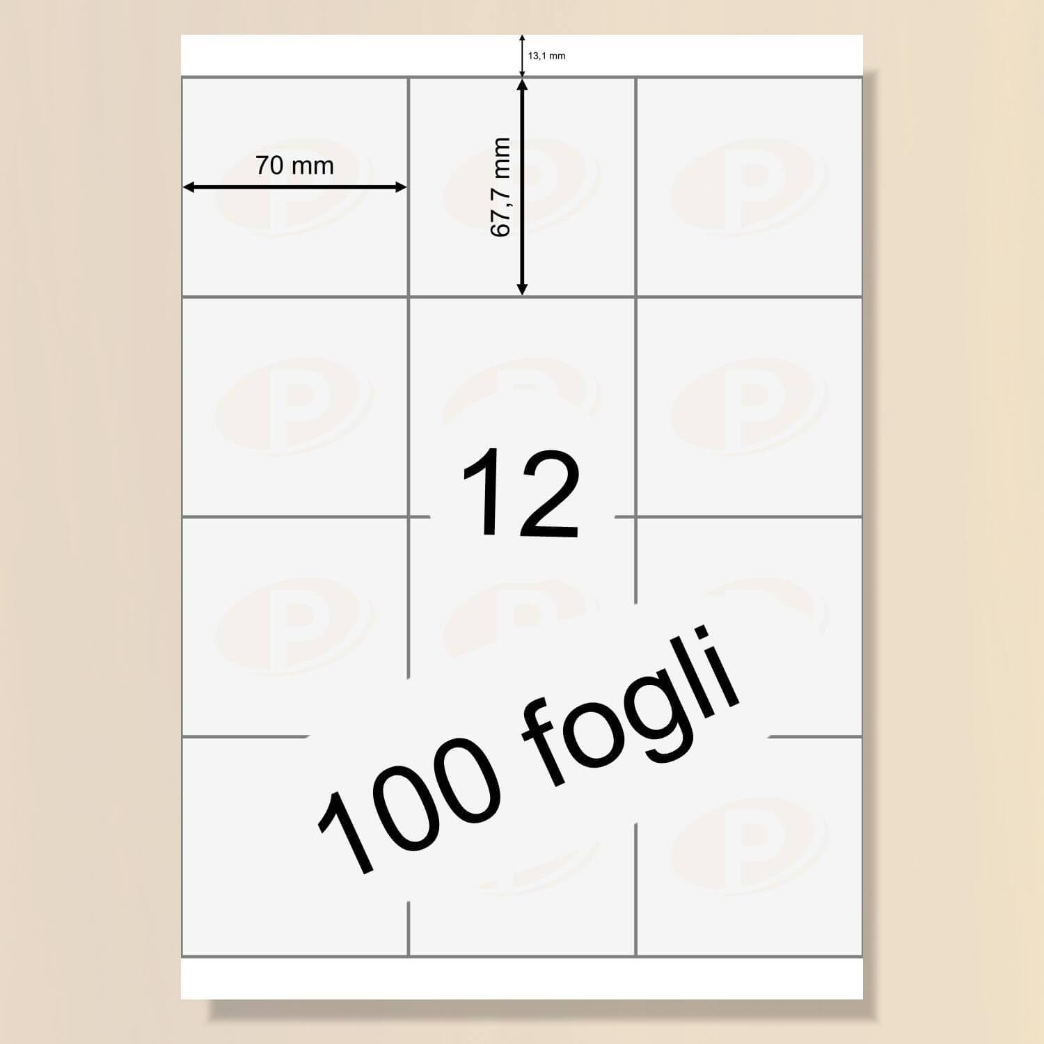 Etichette adesive bianche per marmellate 6000 pezzi 70x67.7 mm - Dettaglio