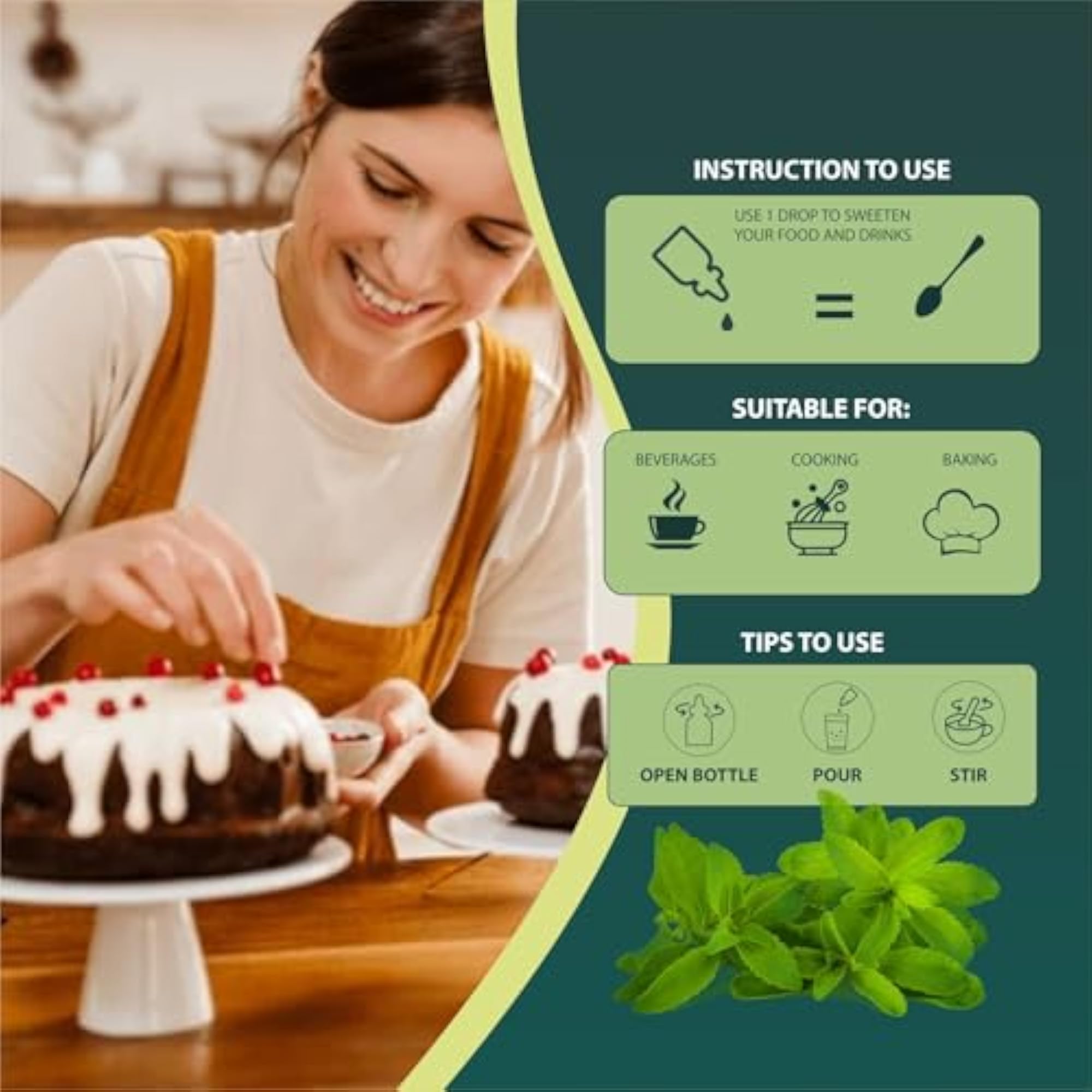 Fosstevia Liquid Natural Stevia Extract, 10ml