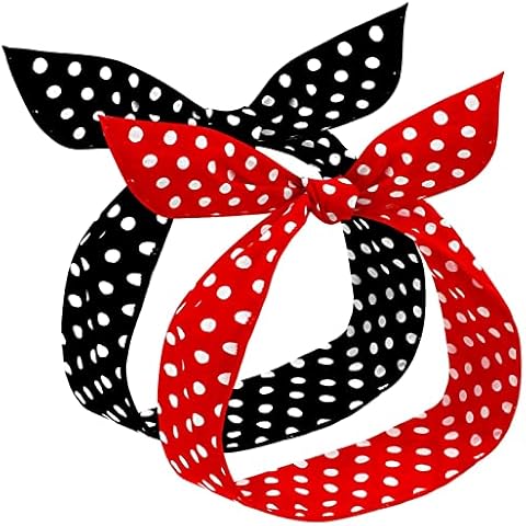 2 Pieces Red and White Polka Dot Headbands Cover