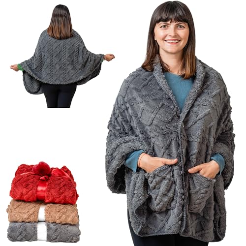 Boho Chic Wearable Blanket -No Sleeves- Lightweight Wrap Shawl - Valetine