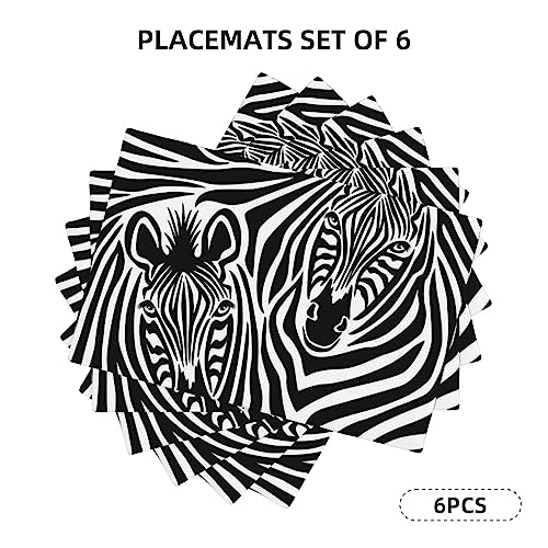 Sets de table aspect lin de qualité supérieure Zebra résistants et antidérapants pour buffet - 3