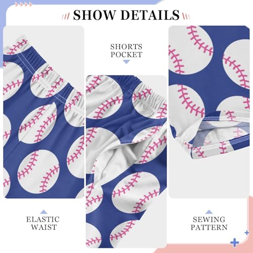 ZZXXB Baseball Print Boys Long Pants Soft Trousers Elastic Waist Kids Lounge Bottoms with Pockets S-XL4