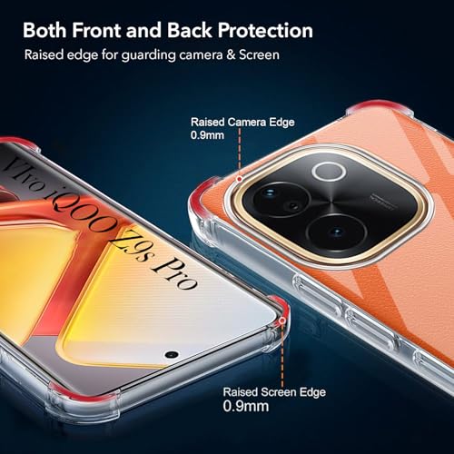 Image of Jkobi Shockproof Crystal-Clear Back Cover for Vivo iQOO Z9s Pro (Anti Yellow Case | Drop & Camera Protection | Hard Polycarbonate)