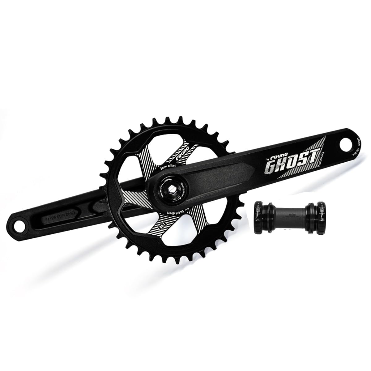 Guarnitura Integrata Cava GXP per Mountain Bike, 170 mm, 175 mm, da 30 a 36 Denti, Corona Singola, in Lega CNC, per 8 e 12 velocità.