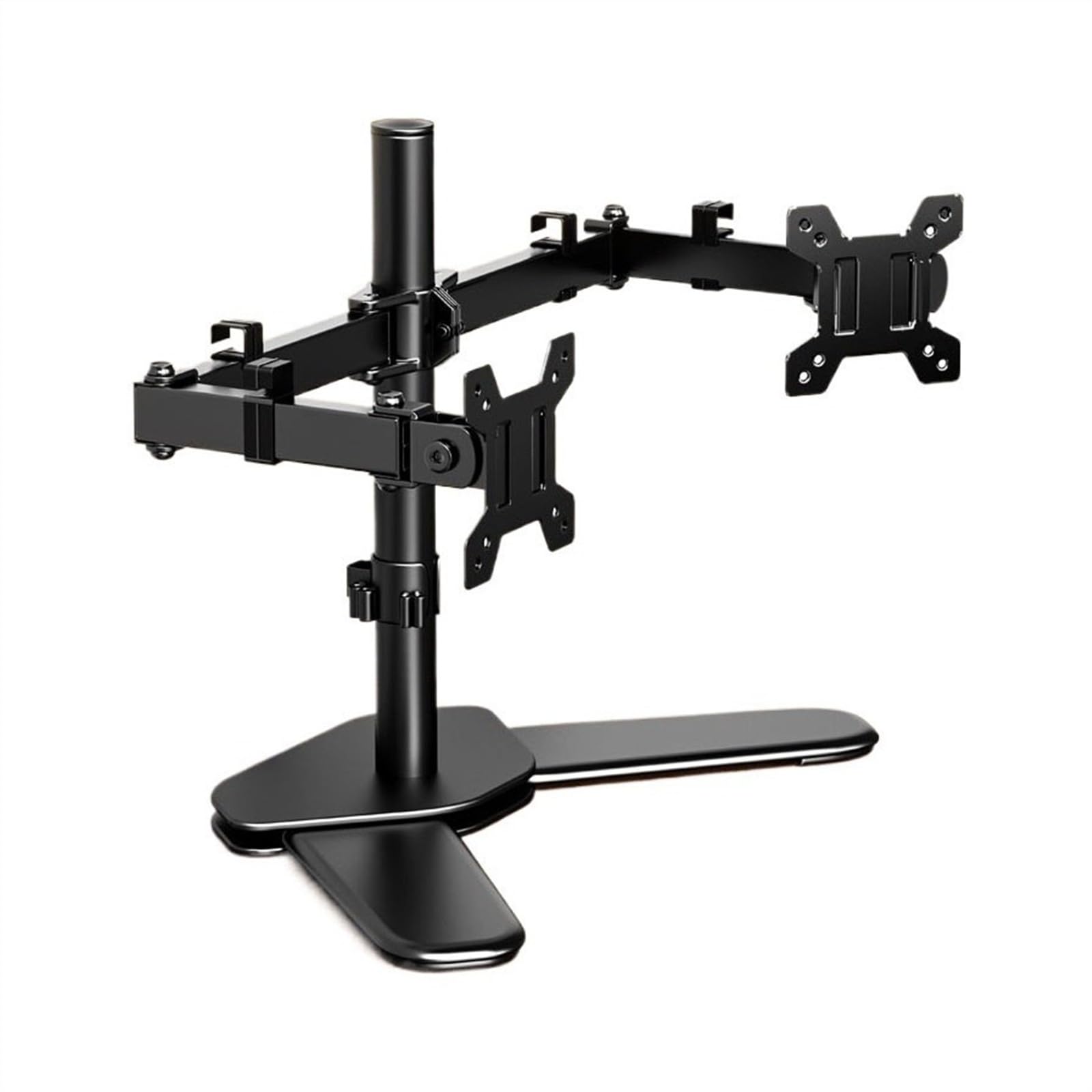 Aioneer Monitor Arm Dual Monitor Desk Stand, Free-Standing Monitor Mount For 2 Screens Up To 27 Inch, Fully Adjustable Dual Monitor Stand With Max 100X100Mm Monitor Mount Arm