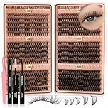 Cluster-Lashes Kit 30D+40D+50D+60D+80D+100D Lash-Extension Kit 560pcs, Higu clace Lash-Clusters Kit Mix 10-18mm, Eyelashes-Individual Kit with Lash Bond and Seal and Lash Applicator (30D-100D)