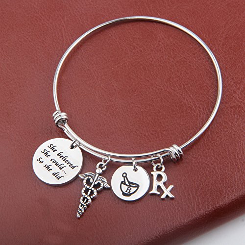 MYOSPARK Rx Pharmacy Gift for Pharmacy Expandable Bangle Bracelet Medical School Graduation Gifts3