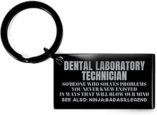 Sarcasm Dental Laboratory Technician Keyring Gifts for Coworker, Dental Laboratory Technician Someone who Solves Problems You Never Knew Existed. Dental Laboratory Technician Ladder Bracelet Birthday
