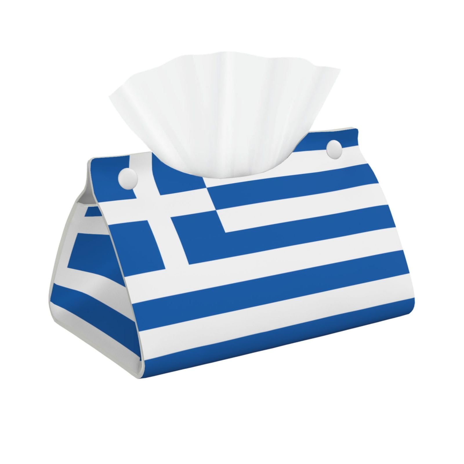 Flag Print Long Tissue Box Cover Holder Foldable Leather Organizer for Vanity, Nightstand, Desk & Bathroom