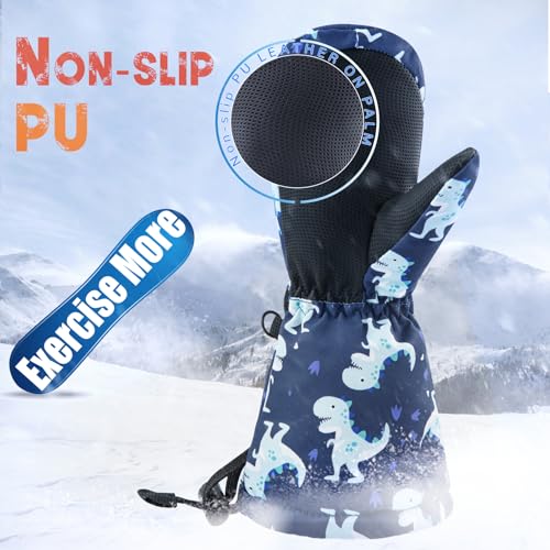 Image of BAVST Winter Kids Waterproof Gloves for Boys Girls Snow Ski Toddler Baby Mittens Outdoor for Infant Teens 1-5T