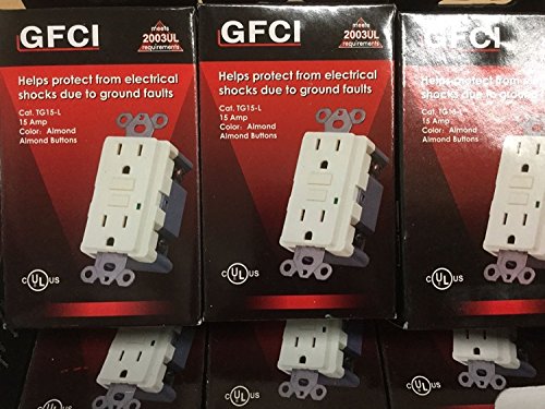 tamper resistant Gfi Gfci Outlet 15 Amp Almond 10 Pack
