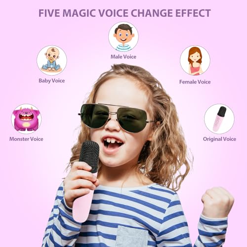 Fede Karaoke Machine for Kids Adults Mini Karaoke Machine with 2 Wireless Microphones - Image 4