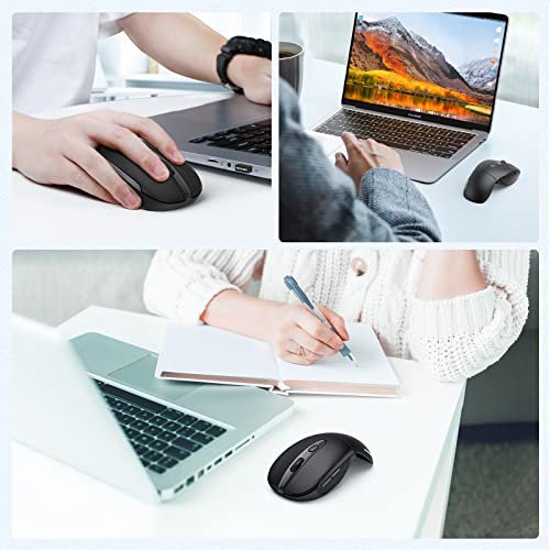 Tecknet Folding Wireless Mouse, 2.4G Travel Mouse With Usb Receiver, Wireless Mouse For Laptop, Notebook, Pc, Computer, Portable Mouse 3 Adjustable Dpi 2000/1500/1000, 24 Months Battery Life #TOP6