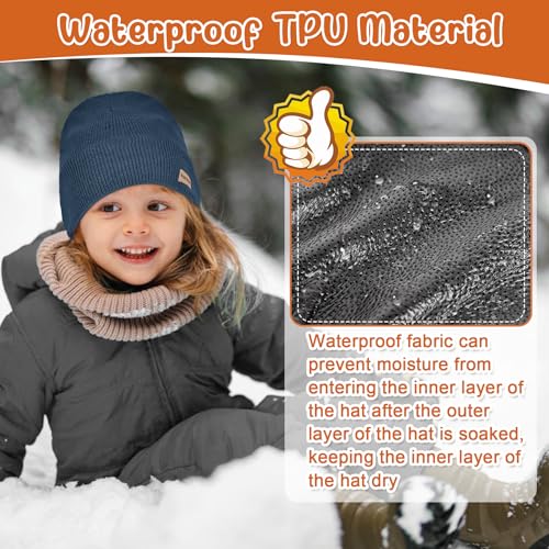 Sukeen Kids Beanie Hat for Girls Boys Seepage Proof Warm Skull Cap Soft Cold Weather Hat Ages 4-12 for Daily Outdoor2
