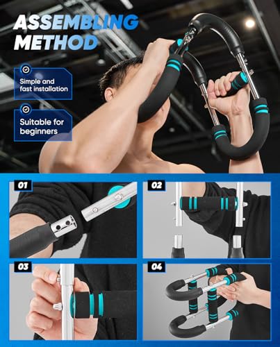 Image of Proberos Power Twister Arm Strength Trainer with Dual-Bar Design, Adjustable 66-88-110lb, Strong Spring Steel & Foam Grip for Chest, Biceps, Forearm, Wrist & Upper Body Workouts at Home Or Gym