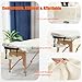 VIRRMO Massage Table Portable with Neck Stretcher, 84 inch Massage Bed Adjustable Lash Bed Massage Bed Tattoo Table for Eyelash Extensions Beauty Tattoo (Table Only，Ivory)