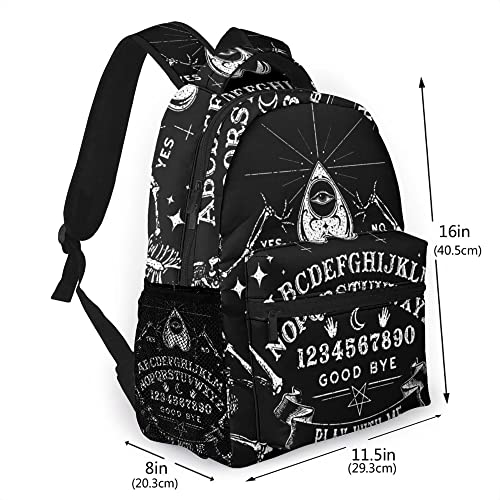 AMRANDOM Unisex Backpack Multipurpose Rucksack Anti Theft Backpacks with Padded Straps Big Capacity Backpack Vintage Skeleton Magic Board Black2