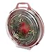 HOMZ 3-Pack Seasonal Holiday Decorative Wreath Storage Organizer, 24 Inch, Red & Clear - Round Plastic Christmas Decoration Holder for Wreaths and Garlands w/ 4-Way Latches Built-In Handle