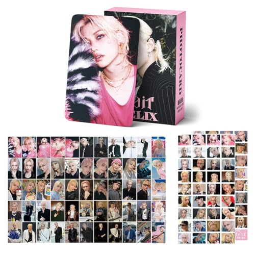 DEFGNOP Kpop Stray Lot de 55 Photocard Stray Lomo 72 autocollants SKZ pour fans (DO IT-Felix)