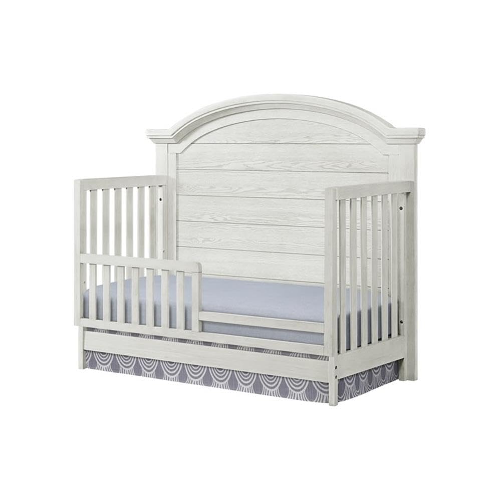 Pemberly Row Modern Traditional Wood Toddler Guard in White Dove