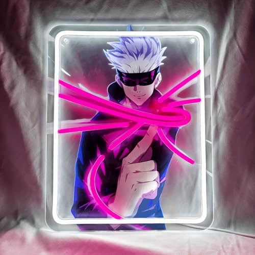 Anime Gojo Neon Signs for Wall Decor, Japanese JJK Led Neon Lights, Neon Lights for Bedroom Game Room Man Cave Cosplay Party