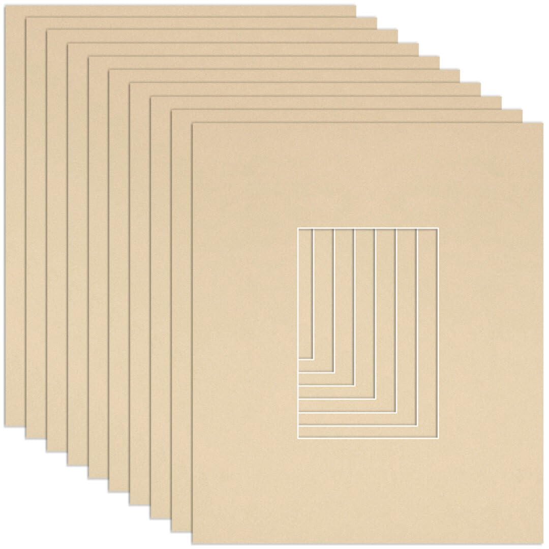 Procut Global 12x10" Ivory Picture Mounts to Fit 6x4" Aperture - Precision Cut Cardboard Photo Mount - Ideal for Frames, Prints, Artwork & Certificates - Sizes & Colours Available - 10 Pack — image 1