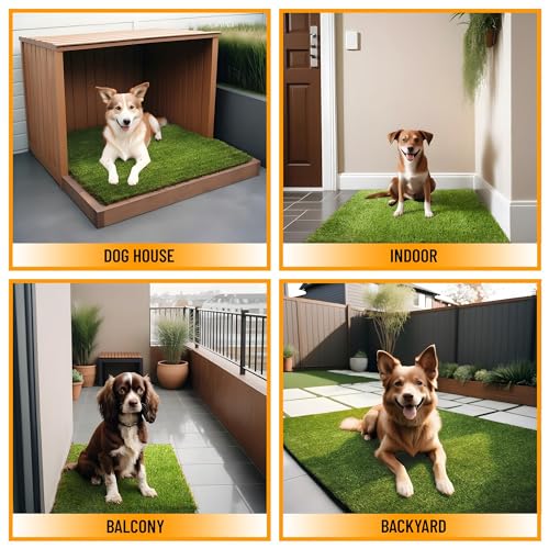 Ottomanson PET800-12X28 Artificial Grass Puppy Potty Training Pad With Tray, 15 Inch X 30 Inch Reusable Pee Pad For Small Pets And Dogs thumb #2