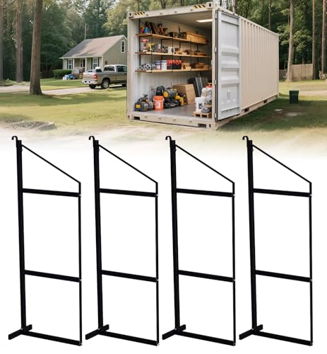 Toplamper Shipping Container Shelves Shelving Brackets, Heavy-Duty 3-Tier Shelf Bracket 19\"(D) x 52\"(H) Universal Storage Racks for Cargo Containers - 4 Packs