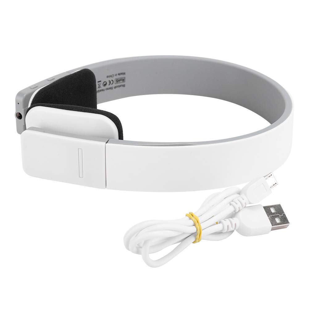 Goshyda Cuffie, Cuffie Vivavoce Ergonomiche Senza Fili Bluetooth Stereo con Bassi Potenti e Microfono, per Sport all'Aria Aperta Running Fitness(Bianca)