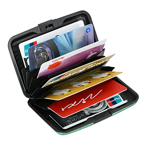 Image of Elfish Mini RFID Aluminum Wallet Credit Cards Holder Business Card Case Metal ID Case for Men Women, Fly Butterfly