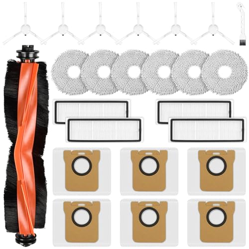 24 Stück Zubehörset für Xiaomi X20+ / X10+ Saugroboter Ersatzteile 1 Hauptbürste 6 Wischpad 6 Staubbeutel 6 Seitenbürste 4 HEPA Filter 1 Reinigungszubehör
