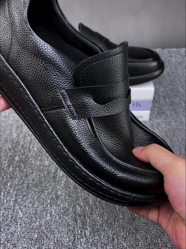 Men's Breathable Driving Loafers Slip On Casual Leather Shoes Soft Sole Lazy Style Versatile Spring Shoes2