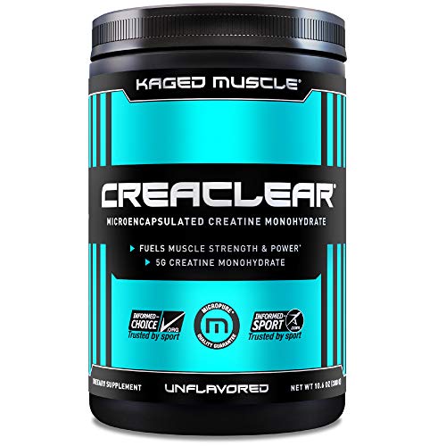 Creatine Monohydrate Powder to Build Muscle & Strength, Kaged Muscle CreaClear Creatine Powder, Proprietary Technology for Superior Solubility; Unflavored Creatine Monohydrate Supplement