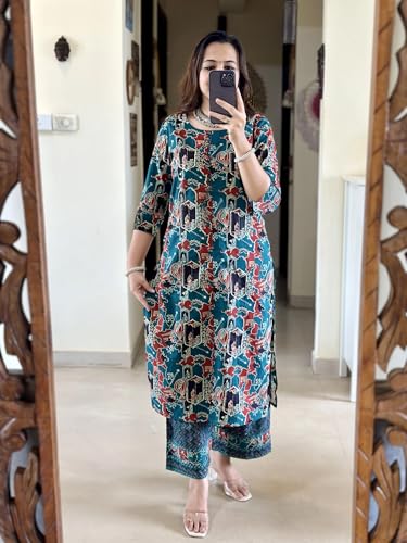 Image of ANNI Designer Women's Rayon Viscose Straight Printed Kurta with Pant