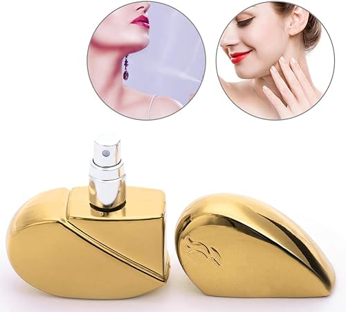 Miniatura 8 de FILFEEL Botellas de perfume en forma de corazón con atomizador de perfume vacío recargable en aerosol para mujeres, 0.8 fl oz (dorado)