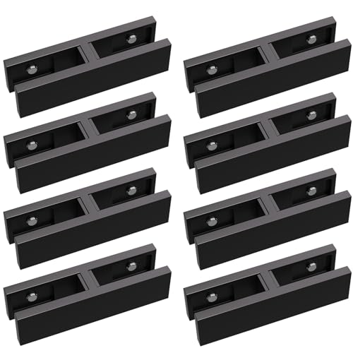 Glass Railing Clamp, 180°, 8 Pack, 304 Stainless Steel Glass Railing System for 3/8"-1/2"(8mm-13mm) Thinkness Heavy Duty Balusters Clamps/Deck/Stairs/Pool/Balcony/Patio